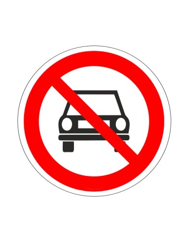 Gépjárművel behajtani tilos tiltó piktogram öntapadós vinil anyagon