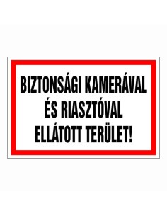 Biztonsági kamerával és riasztóval ellátott terület!
