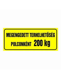 Megengedett terhelhetőség polconként (Igény szerinti súllyal)