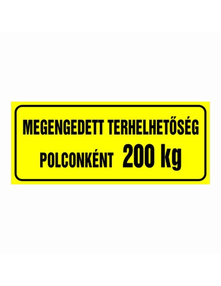 Megengedett terhelhetőség polconként (Igény szerinti súllyal)