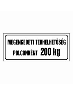 Megengedett terhelhetőség polconként (Igény szerinti súllyal)