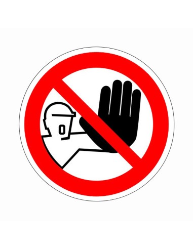 Idegeneknek belépni tilos öntapadós vinil piktogram fekete kéz és ember szimbólummal piros körben