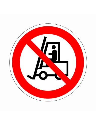 Targoncával behajtani tilos öntapadós vinil piktogram piros körrel és áthúzással