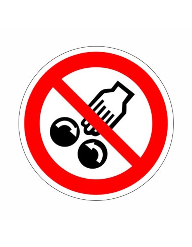 Forgó géprészek tiltó piktogram öntapadós vinil anyagon