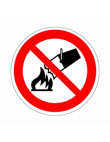 Vízzel oltani tilos tiltó piktogram öntapadós vinil anyagon