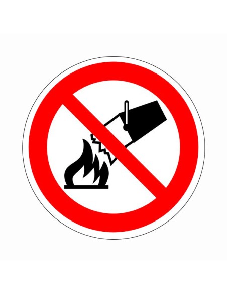 Vízzel oltani tilos tiltó piktogram öntapadós vinil anyagon