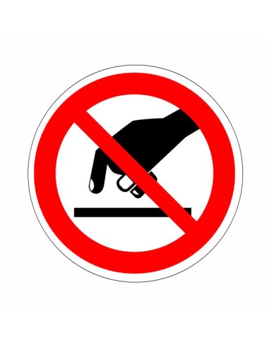 Érinteni tilos piktogram öntapadós vinil matrica piros körben fekete kéz szimbólummal