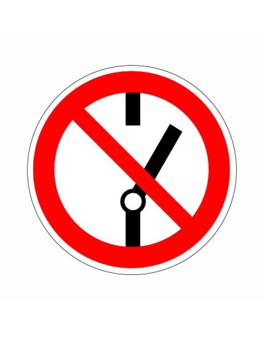 Kapcsolni tilos piktogram piros körrel és áthúzott kapcsoló szimbólummal