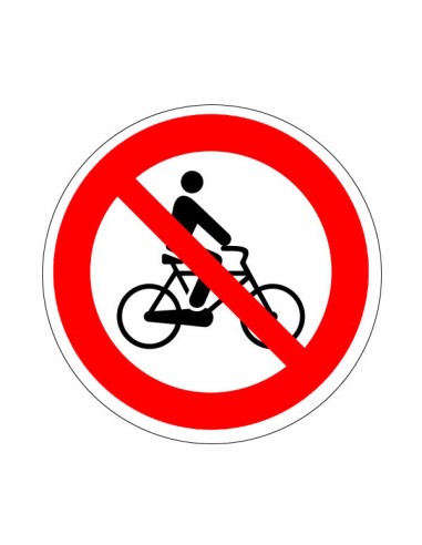 Kerékpárral behajtani tilos tiltó piktogram piros körben fekete kerékpáros szimbólummal