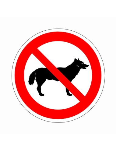 Kutyát bevinni tilos piros körben fekete kutya sziluett piktogram