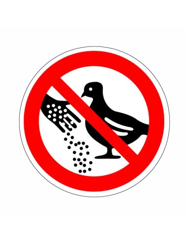 Madarakat etetni tilos öntapadós vinil piktogram piros körben fekete madár és kéz szimbólummal