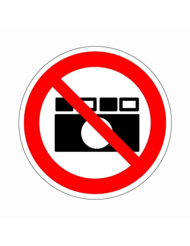Fényképezni tilos tiltó piktogram piros körrel és áthúzással