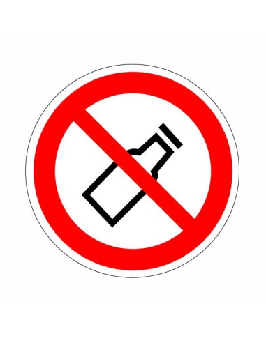 Üveget kidobni tilos piktogram piros körrel és áthúzott üveg szimbólummal