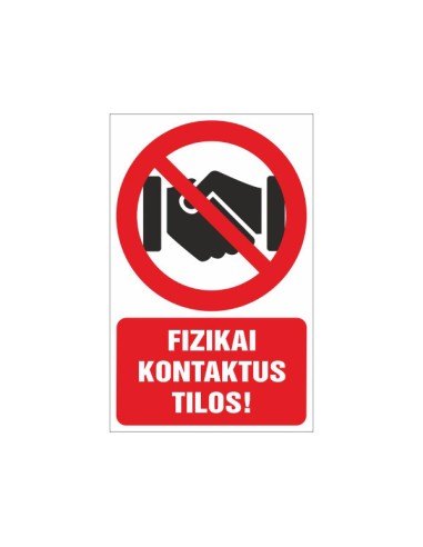 Fizikai kontaktus tilos piktogram piros körrel és szöveggel