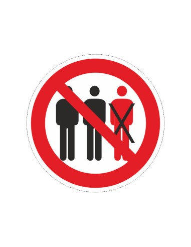 Öntapadós vinil matrica, piros tiltó jelzés, személyszám korlátozás