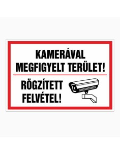 KAMERÁVAL MEGFIGYELT TERÜLET! RÖGZÍTETT FELVÉTEL!