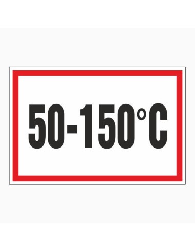 Hőmérséklet jelző tábla fekete számokkal piros kerettel