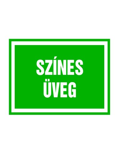 Színes üveg hulladékkezelési tábla zöld háttérrel