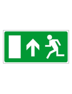 Menekülési út, vészkijárat fel, ajtó balra