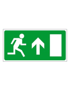 Menekülési út, vészkijárat fel, ajtó jobbra