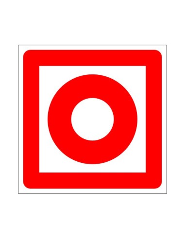 Kézi tűzjelző tűzvédelmi jelzés piros kör fehér alapon