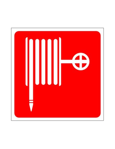 piros tűzoltótömlő jelzés fehér szimbólummal