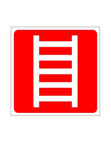 Tűzoltólétra tűzvédelmi jelzés piros alapon fehér létra szimbólummal