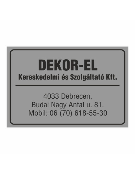 Cégtábla (Mini cégfelirat)