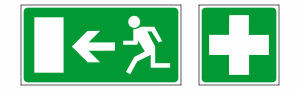 Menekülési és elsősegély jelek